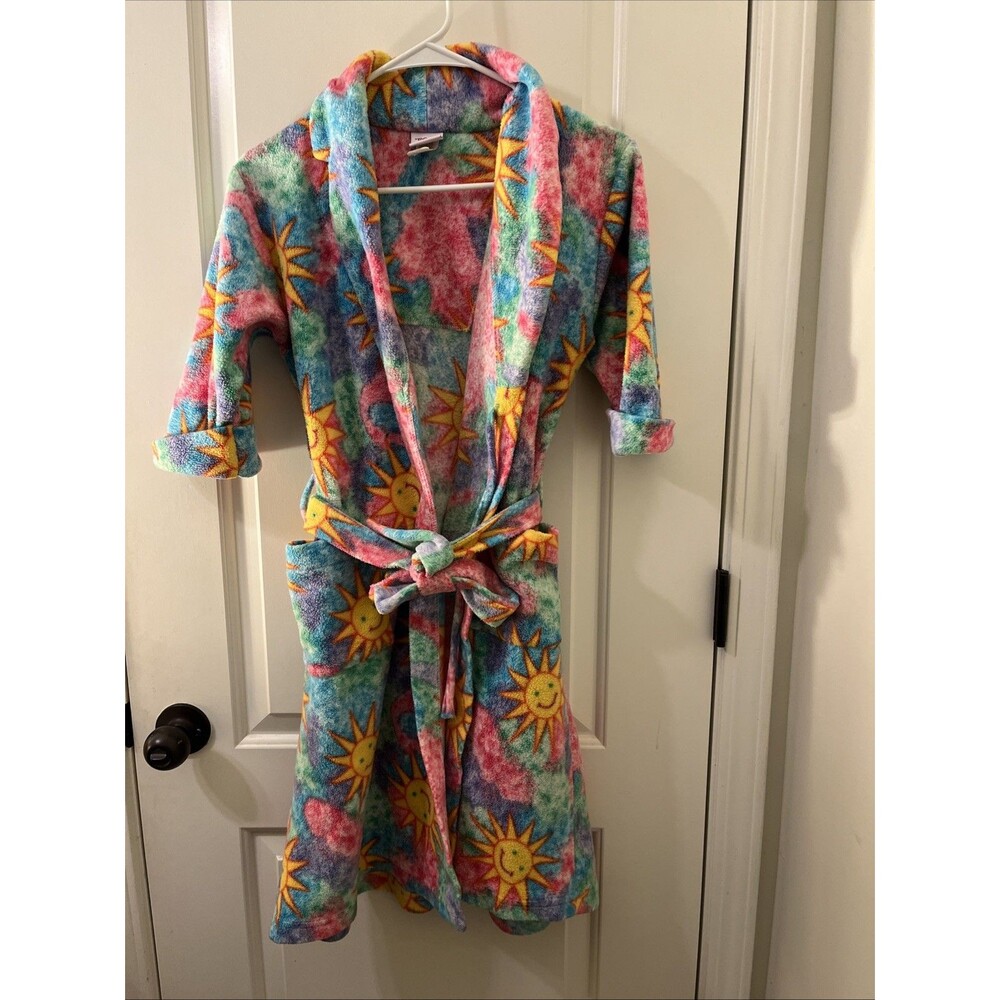 Total Girl Graphic Print Fleece Bathrobe Girls Size 6 Multi-Color